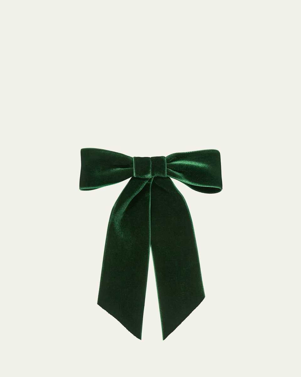 Wide Velvet Bow Barrette